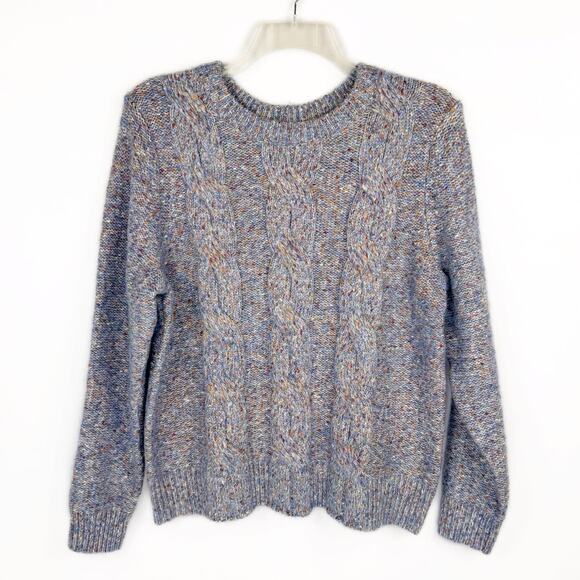 NWT A New Day Blue Multi Colored Cable Knit Oversized Sweater Women's Large - Picture 1 of 8